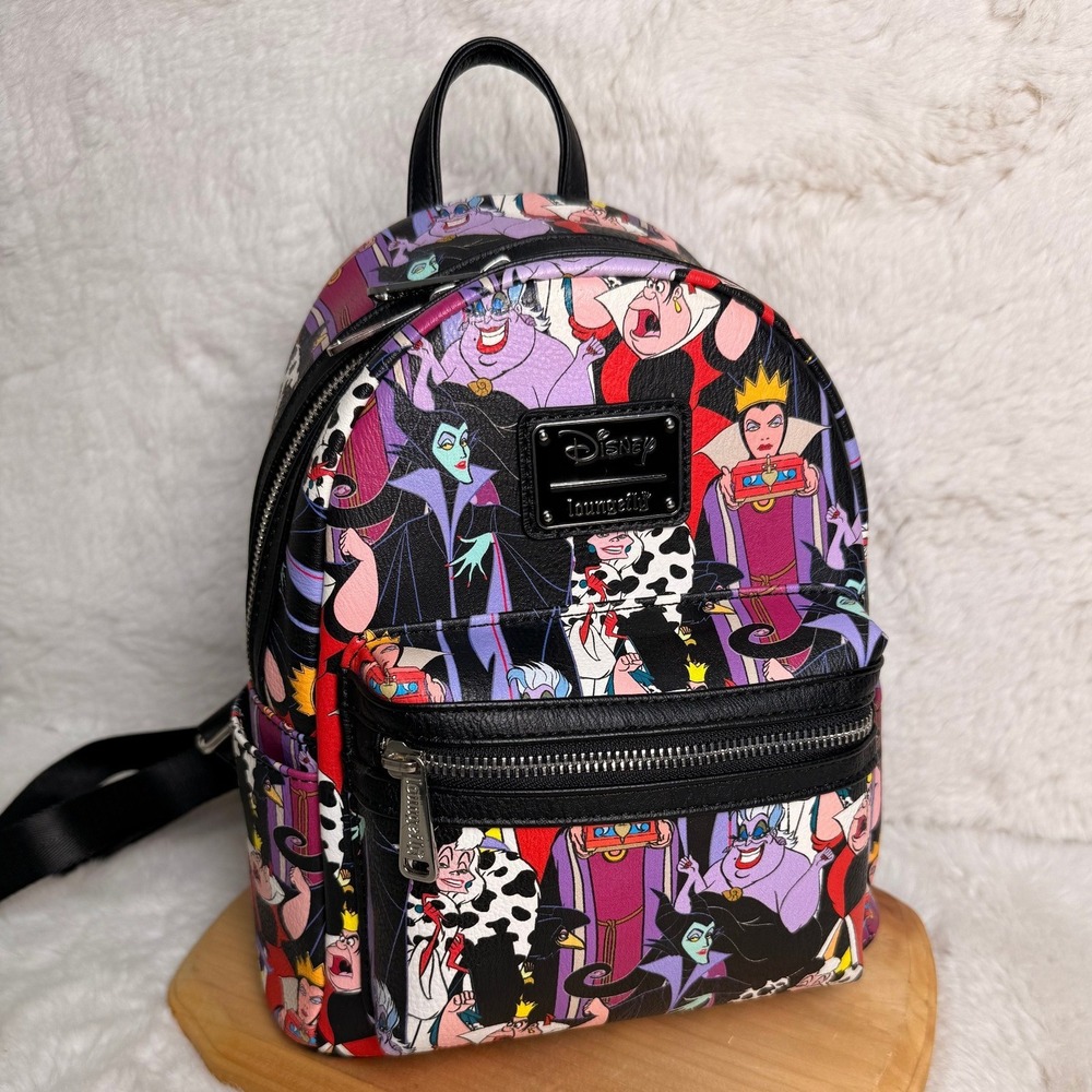 Disney Villains Loungefly Mini Backpack Ursula Maleficent Cruella Evil Queen Bag